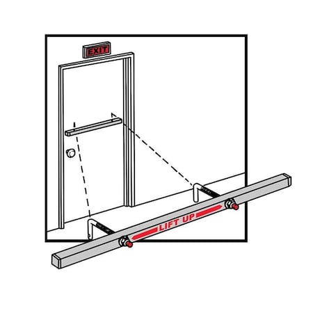 Exit Security Single Door Inswing Door Bar, Metal Door Frame, 48 SB-03-UV48